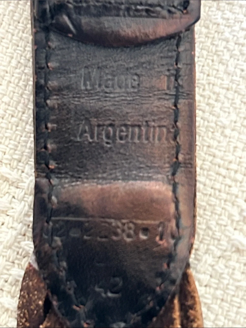 brown braided leather belt was handcrafted in Argentina,size 